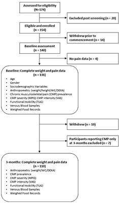Effects of weight loss through dietary intervention on pain characteristics, functional mobility, and inflammation in adults with elevated adiposity